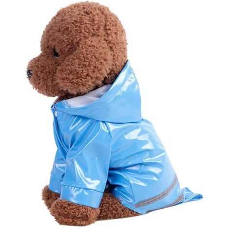 Imperméable d'extérieur pour animaux de compagnie avec vestes imperméables à capuche, vêtements réfléchissants en PU pour chats (1/5)