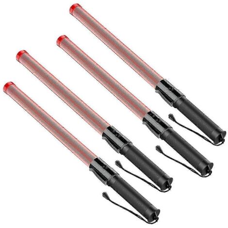 Lot de 4 bâtons de signalisation routière LED de 53 cm (21 pouces) avec 2 modes de clignotement, Air MarshaRed (1/5)