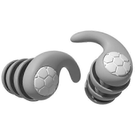Bouchons d'oreilles 3 couches, réduction de bruit jusqu'à 40 dB, confortables pour dormir, couleur gris. (1/5)