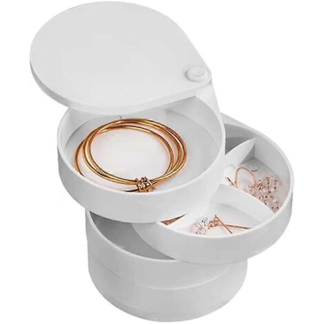 Boîte à bijoux tour multicouche, coffret à bijoux à 4 niveaux, organisateur de bijoux à 360° (1/5)