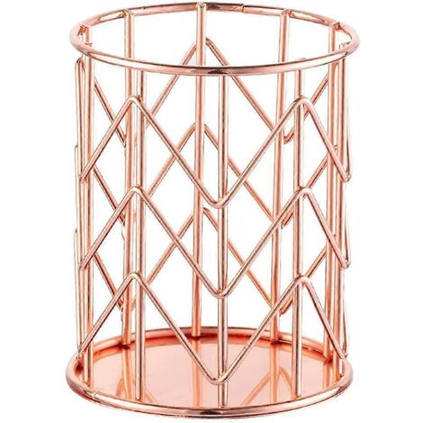 Porte-stylos, rangement pour pinceaux de maquillage, seau cylindrique creux, organisateur de papeterie et de cosmétiques, style W (1/5)