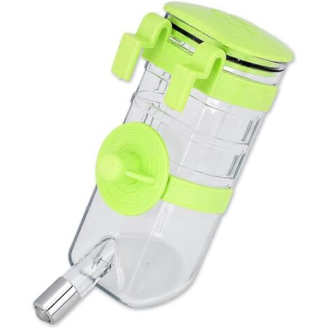 Bouteille d'eau anti-goutte DISTINCTIVE STYLE pour lapin, 350 ml/12 oz, distributeur d'eau suspendu pour cage de chien - Verte (1/5)