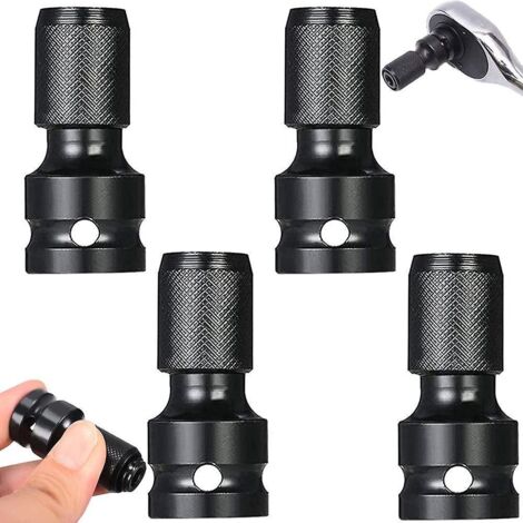 Adaptateur de douille hexagonale 20244 pièces, entraînement carré 1/2", adaptateur de douille à tige hexagonale 1/4", dégagement rapide (1/5)