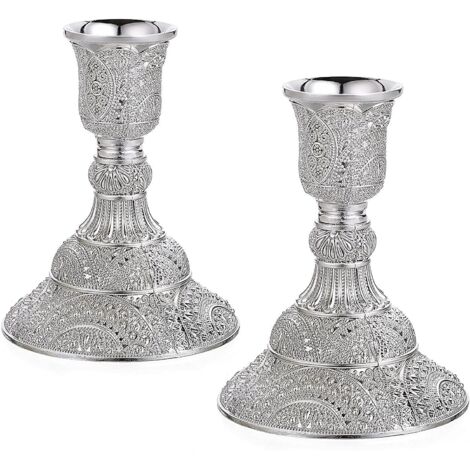 Lot de 20242 bougeoirs, porte-bougies décoratifs de bureau en forme de colonne pour bougies coniques (1/5)