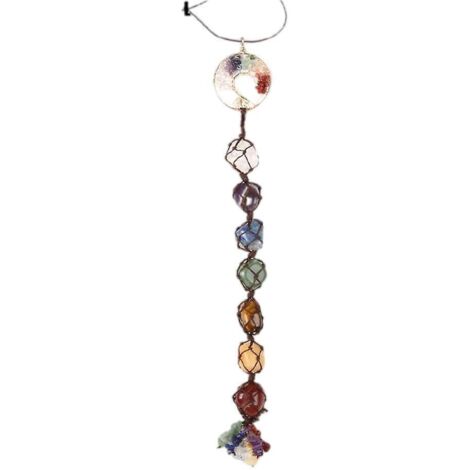 Pierres de chakra suspendues 2024, cristaux de guérison des 7 chakras, ornement Feng Shui à suspendre, ensemble de cristaux de chakra (1/5)