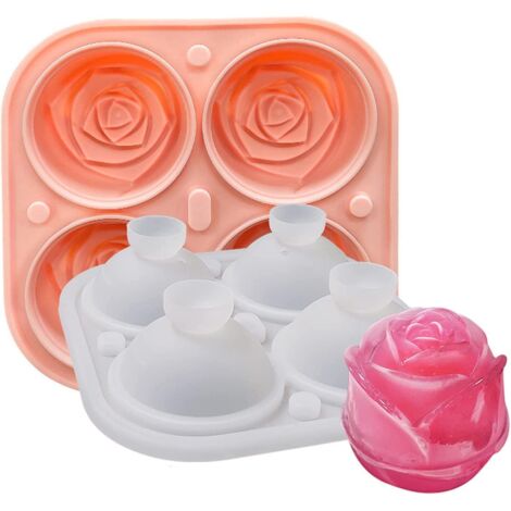 Bac à glaçons en silicone peu encombrant et empilable, avec couvercle amovible anti-éclaboussures, pour gelées, jus, cocktails, whisky, oranges (1/4)