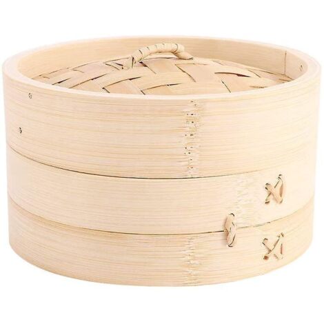 Cuiseur vapeur en bambou pour raviolis chinois, panier de cuisson en bambou, ensemble de cuisson, ustensiles de cuisine (15 cm) (1/5)