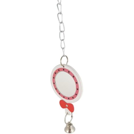 Miroir perroquet suspendu 2024, jouet miroir simple face avec clochette pour oiseaux, calopsittes, perroquets gris du Gabon, Mac (1/5)