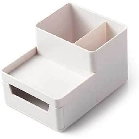 Organiseur de bureau vertical pour documents et lettres, porte-documents mural avec tiroir, idéal pour le bureau et la maison (blanc, petit modèle) (1/4)