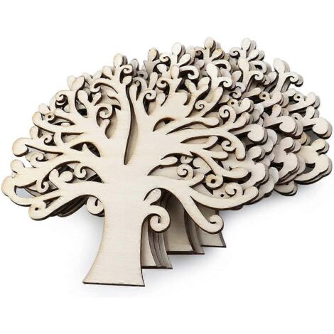 Ornements en bois Arbre de Vie, 10 pièces vierges, ornements en bois pour arbre généalogique, artisanat en bois (1/5)