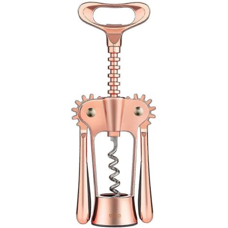 Ensemble ouvre-bouteille tire-bouchon à ailettes avec coupe-capsule et bouchons de vin, utilisé en cuisine, restaurant et château. (1/5)