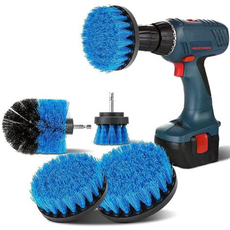 Lot de 4 brosses de nettoyage pour perceuse, brosses rotatives de 2, 3,5, 4 et 5 pouces pour perceuse électrique (taille moyenne). (1/5)
