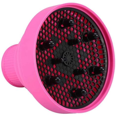 Diffuseur de sèche-cheveux en silicone pliable, outil de coiffure professionnel, housse universelle, rose (1/5)