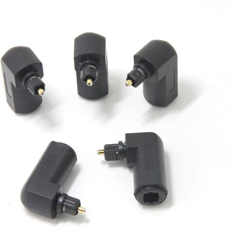 Adaptateur de câble audio optique numérique mâle vers femelle à angle droit 90 degrés (lot de 5) (1/2)