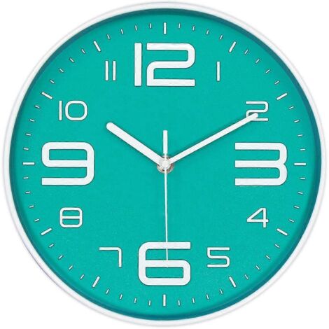 Horloge murale moderne, 30 cm (12 pouces), chiffres 7D, silencieuse, à quartz, fonctionne sur piles, ronde (1/5)