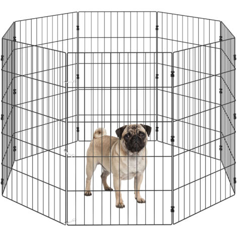 Enclos pour chien pliable extensible métal 50x80 cm Noir (1/5)