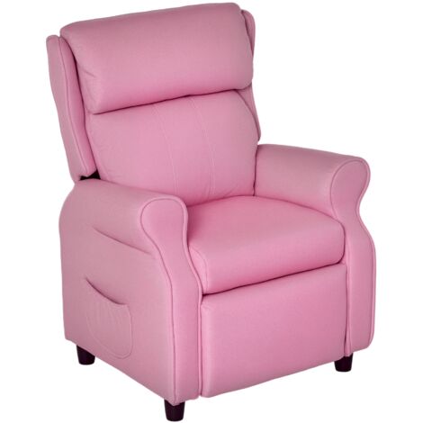 Canapé enfant avec repose-pieds, accoudoirs, dossier réglable, fauteuil relax, canapé convertible pour garçons et filles de 3 à 5 ans, rose (1/5)