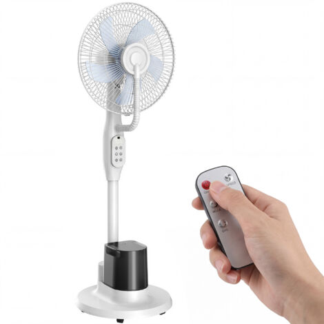 Ventilateur sur pied avec brumisateur, oscillation 70°, 3 vitesses, 3 modes, réservoir d'eau 3,5L, blanc (1/5)