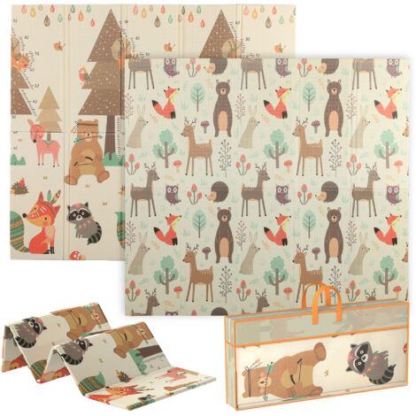 Tapis de jeu bébé 196 x 176 x 1,5 cm pliable, double face, multicolore (1/5)