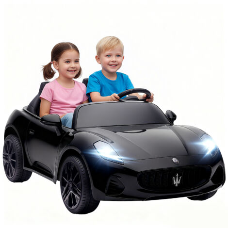 Maserati Voiture Électrique Enfant, 2 Places, Batterie 12V, Télécommande, Lumières LED, Fonction Musique, Noir (1/5)