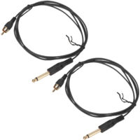 2 pièces Attaches Câble RCA pour Tatouage 1.8m Tête Angulaire Souple Flexible Alimentation Stable Diamètre 2.2mm Noir