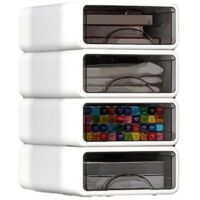 Boîte de rangement empilable en plastique pour bureau, rangement de bureau