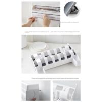 Support mural pour rouleau de papier d'emballage plastique, kaki