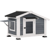 Cuisson pour chien en bois extérieur, niche 98x76x69.5cm
