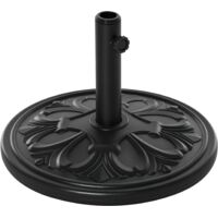 Base para Paraguas Redonda Ø48x34 cm en Plástico 13kg para Mástiles de Ø35/38/48 mm, Negro