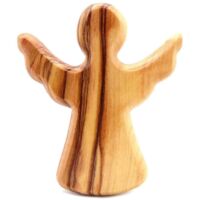 Décoration de prière de baptême en bois d'olivier, ange, artisanat en bois, à partager