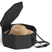 Étui de rangement pour chapeaux bob, chapeaux de cowboy et fedoras, noir