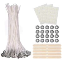 Mèches de bougie (paquet de 100), mèches de 15 cm pour bougies, mèches inodores pour bougies