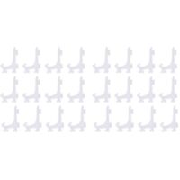 24 chevalets ou supports d'assiettes en plastique de 7,6 cm (transparents) pour présenter des assiettes.