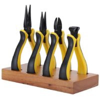 Jeu de pinces professionnelles pour la réparation de montres, pinces diagonales à bec plat pointu avec base