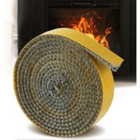 Joint d'étanchéité pour poêle à bois, joint d'étanchéité pour poêle à granulés, corde en fibre de verre auto-adhésive étanche à l'air pour poêle, cheminée, porte de four, chaudière, résistant à la cha