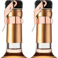Bouchons de champagne, lot de 2 en acier inoxydable pour bouteilles de Cava, Prosecco et autres vins mousseux - Or rose