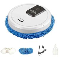Aspirateur robot intelligent, balai et laveur de sols, robot laveur de sols à sec et humide, humidificateur, puissant aspirateur blanc