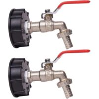 Robinet de récupération d'eau de pluie pour réservoir de 1000 L, adaptateur pour réservoir d'eau IBC 1/2", double système de récupération d'eau de pluie