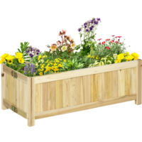 Fioriera pieghevole in legno per esterno, bacino drenante, 70x30x25 cm