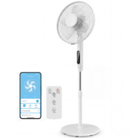 Ventilateur sur pied avec télécommande, ventilateur vertical, blanc