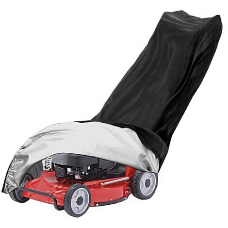 Housse imperméable pour tondeuse à gazon avec cordon de serrage Coupe-vent, anti-poussière, anti-UV, 210D Oxford Fabric Walk Behind Lawnmower Cover (1/5)