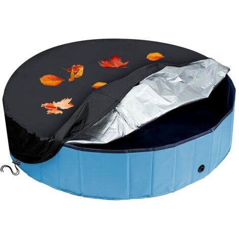 Bâche de protection pour piscine pour animaux de compagnie, ronde, pliable, pour extérieur, imperméable, anti-poussière, 182 x 20 cm (1/5)