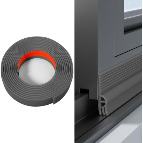 Joint Fenetre Isolation Thermique et Phonique Autocollante, Bande d'Etanchéité pour Fenetre Anti Froid, Bande de Joint Fenetres Coulissante pour Isoler du Bruit, Anti-intempéries (Gris, 2m)