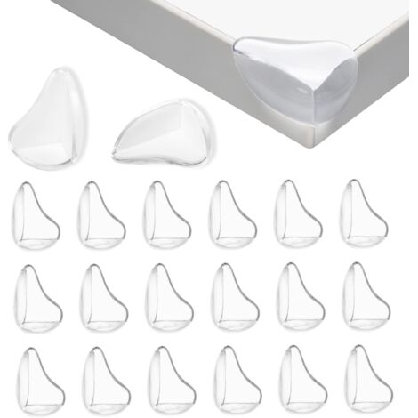Protections Coin de Table pour Bébé, 20PCS Protections d'angle pour Meuble Sécurité Enfant pour Bureau, Berceau, Cheminée, Table, Coins & Bords Molles + sans Danger Rondes, Transparent (1/5)