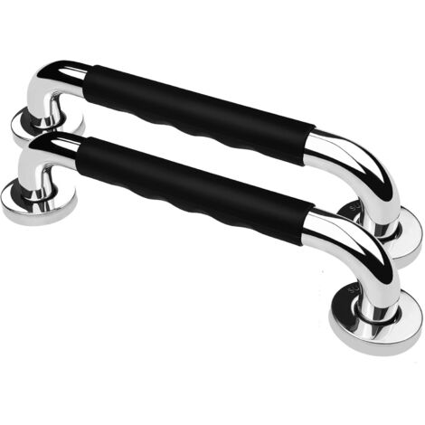 Barre d'Appui WC, 50cm Lot de 2 Antidérapante Barre d'Appui de Salle de Bain, Barres Douche Baignoire Main Courante Inoxydable Maintien Poignée Douche Âgées/Handicapées/Enfants/Enceinte (1/5)