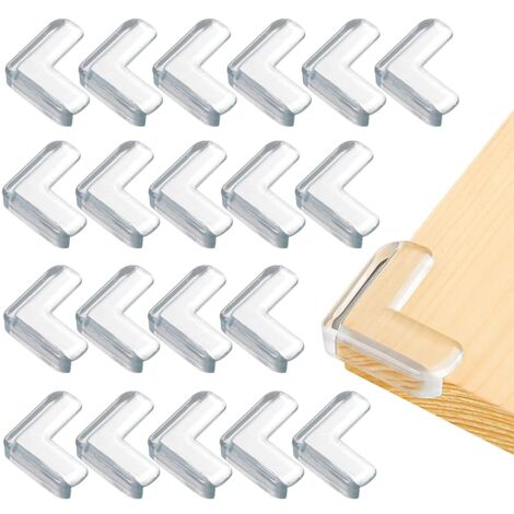 20Pcs Protection Coin de Table Bébé, Protecteur d'angle de Meuble Transparent, Doux et Haute Résilience, Protège Le Bébé des Angles Vifs de la Table (L-Shape) (1/5)