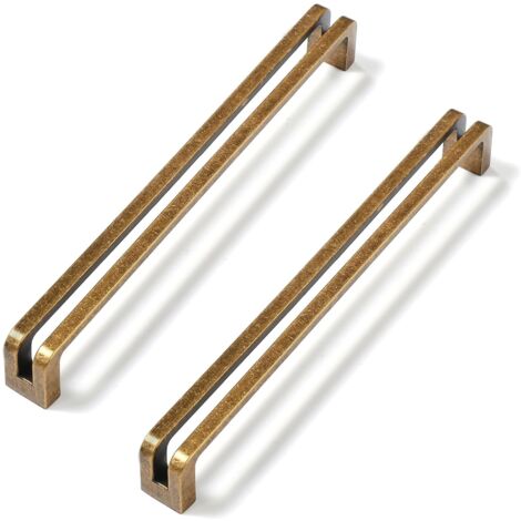 6 pièces poignées de placard cuisine en laiton antique, Poignee de Meuble Cuisine Laiton antique 192mm,Poignées de Tiroir de Meubles, pour Bureaux, Tiroirs, Armoires (1/5)