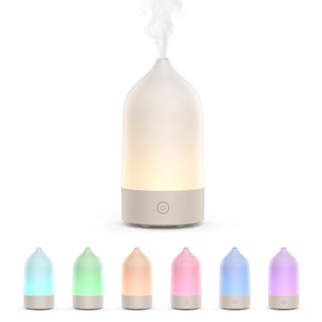 Diffuseur d'huile parfumée avec fonction d'arrêt automatique, 120 ml, éclairage LED 7 couleurs, combinaison ultrasonique d'aromathérapie et humidificateur pour la relaxation et le bien-être (1/5)