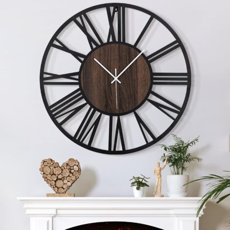 Horloge Murale Design Moderne et Vintage, 33.5cm/ 14 Pouces Silencieuse sans Tic-Tac, Grande Horloge Murale Géante XXL, Disponible en 34cm, 40cm, 50 cm, 60 cm, 80 cm pour le Salon Cuisine Bureau (1/5)