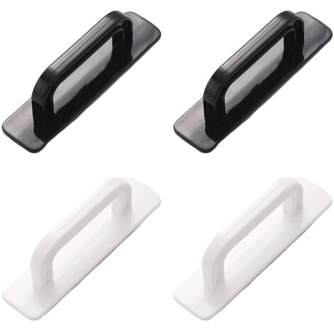 Lot de 4 poignées de porte autocollantes en plastique pour portes coulissantes et d'armoire, installation sans perçage, poignées de placard durables pour armoires, salles de bains, balcons (1/5)
